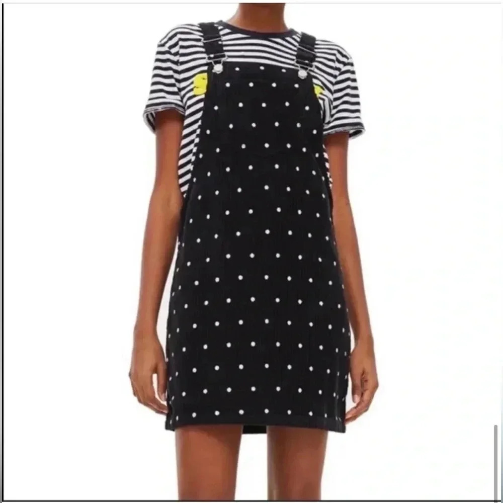 Topshop Black and White Polka Dot Mini Dress